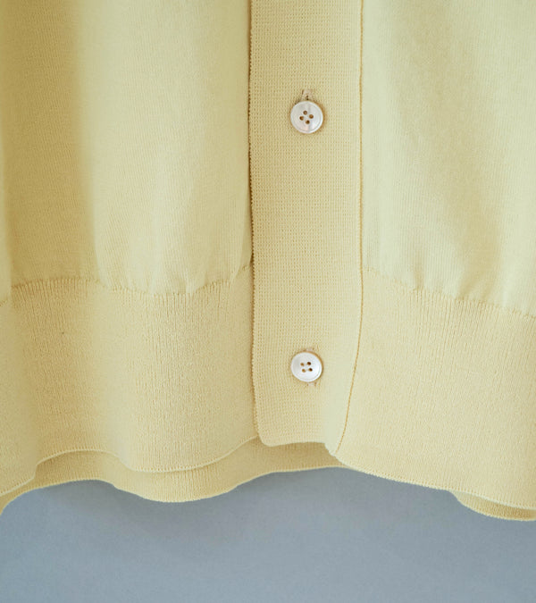 Auralee 'Giza High Gauge Knit Half Sleeved Cardigan' (Yellow Beige)
