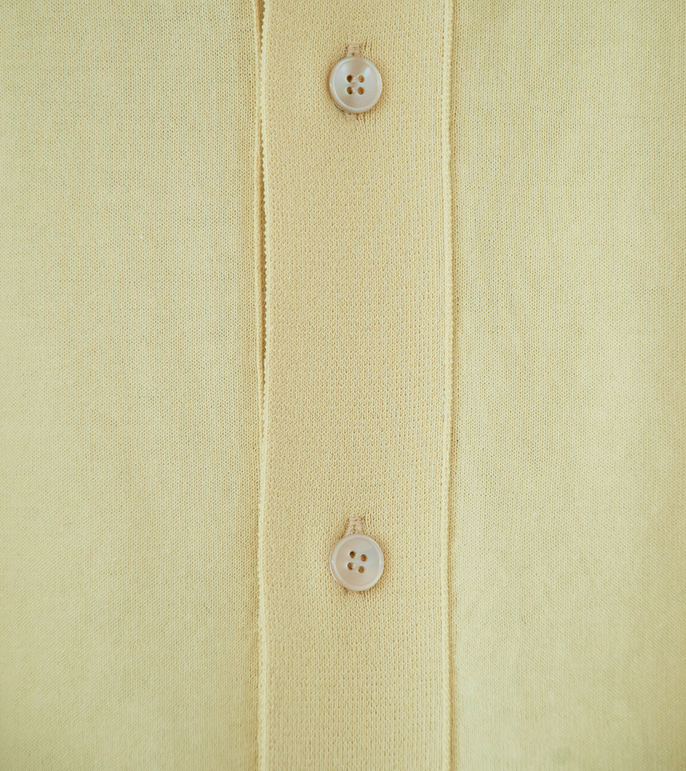Auralee 'Giza High Gauge Knit Half Sleeved Cardigan' (Yellow Beige)