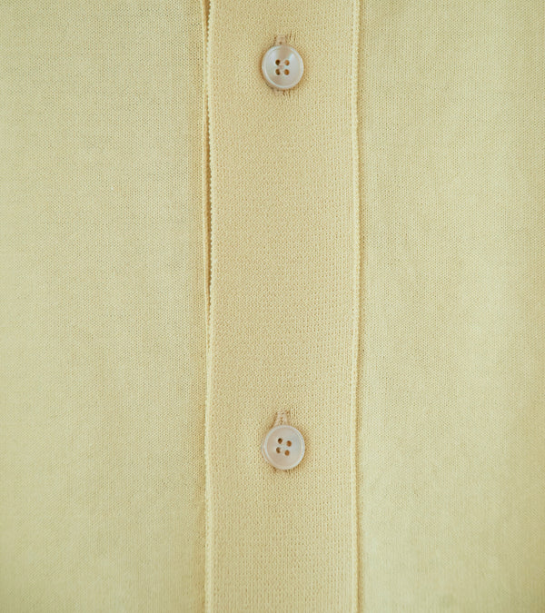 Auralee 'Giza High Gauge Knit Half Sleeved Cardigan' (Yellow Beige)