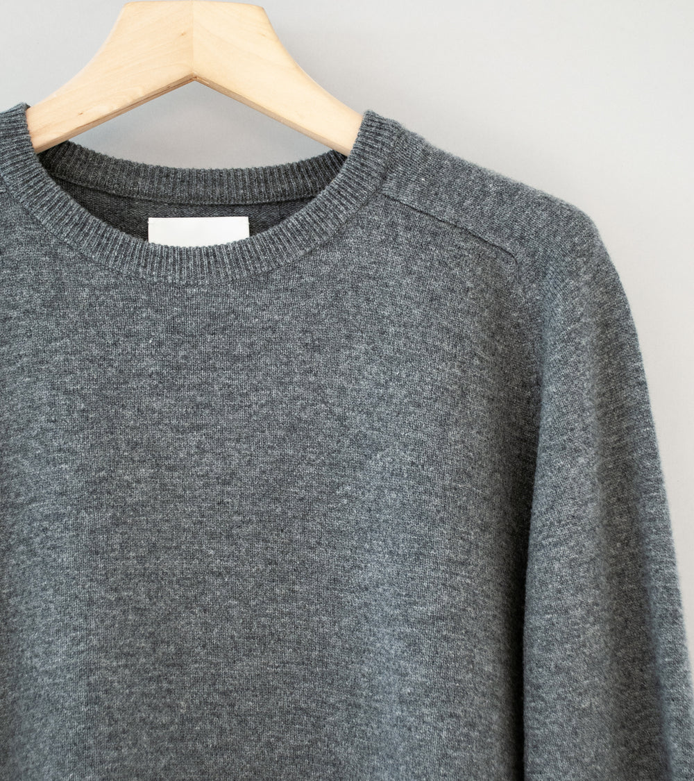 Personal Matters 'Merino Wool Crewneck Sweater' (Dark Grey)