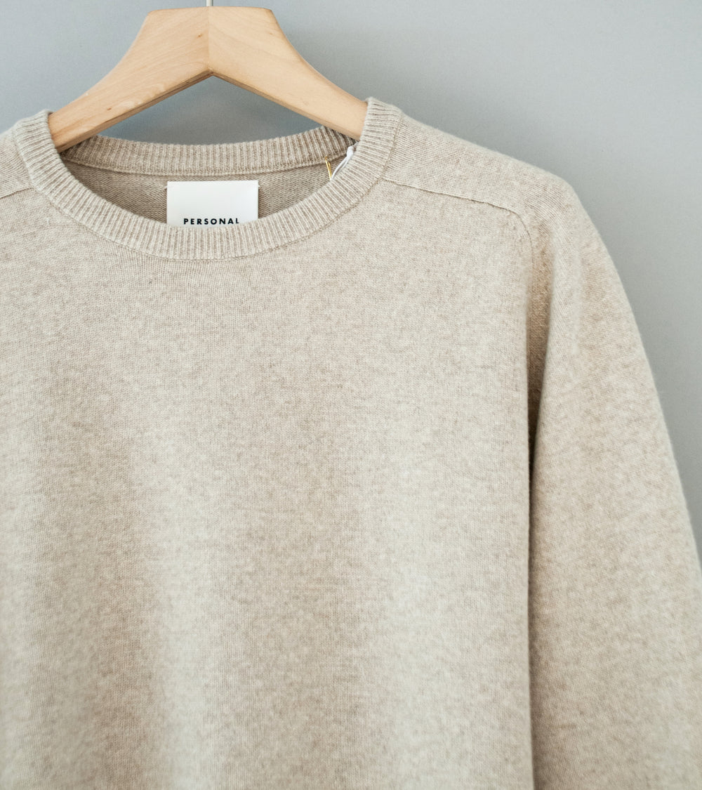 Personal Matters 'Merino Wool Crewneck Sweater' (Light Brown)
