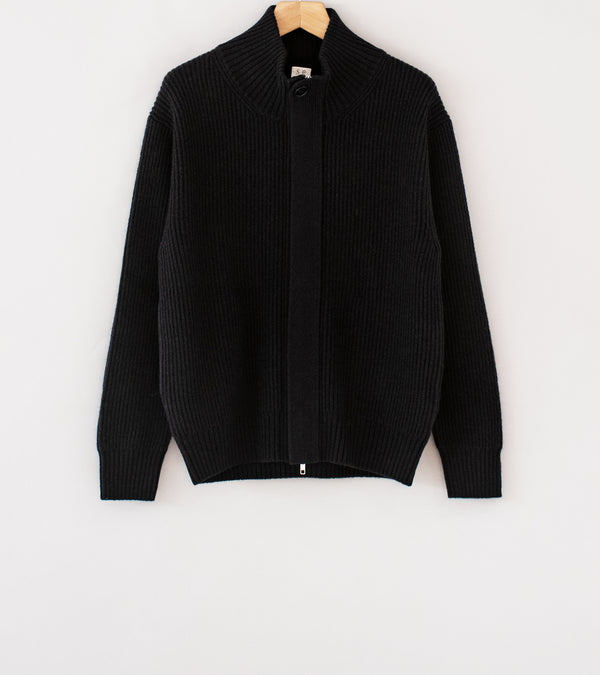 Seya 'Cloud Knit Blouson' (Ebony 7GG Double Yak)