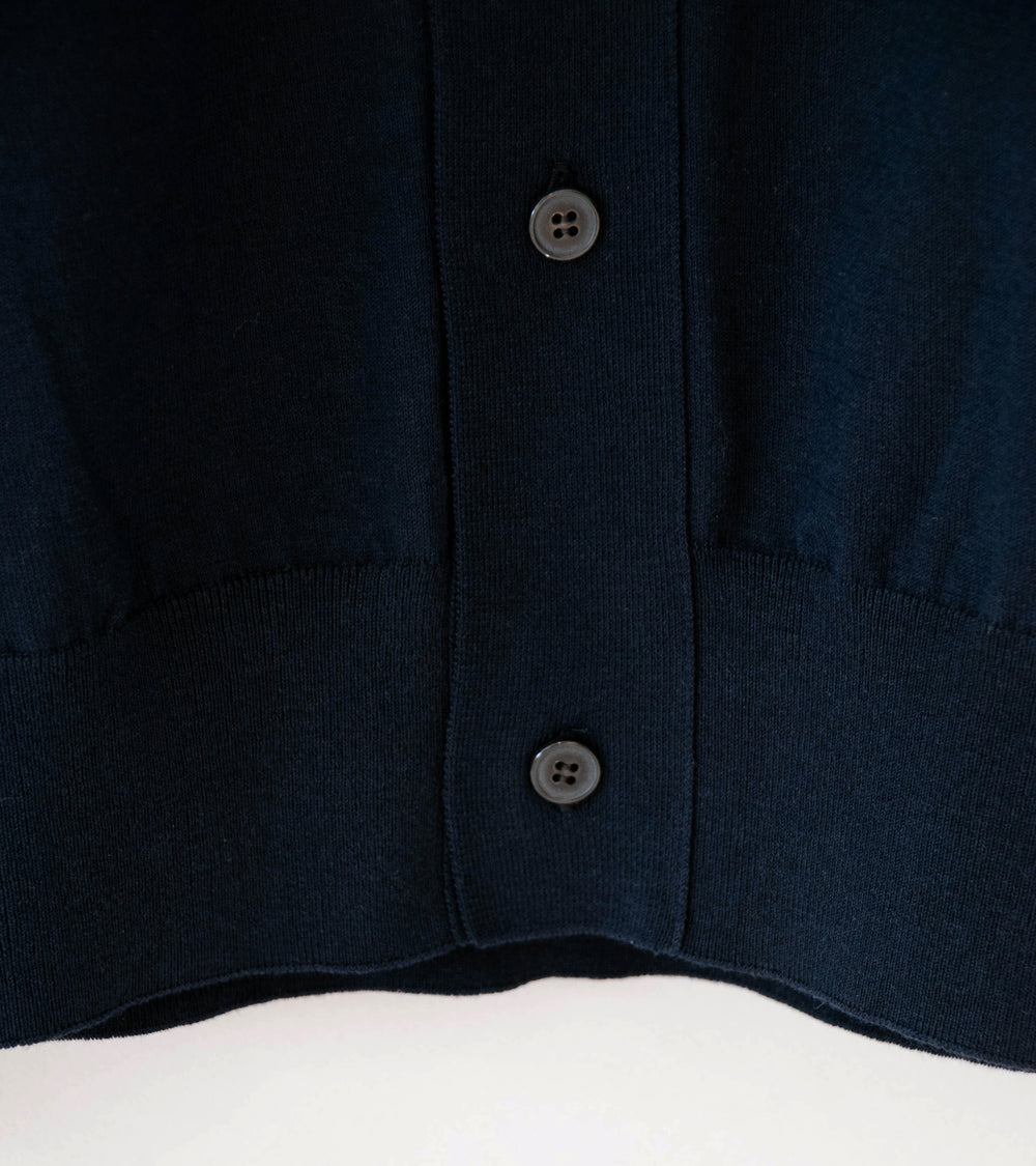 Auralee 'Giza High Gauge Knit Half Sleeved Cardigan' (Dark Navy)