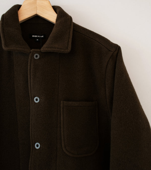 Evan Kinori 'Three Pocket Jacket' (Dark Olive Wool Cotton Melton)