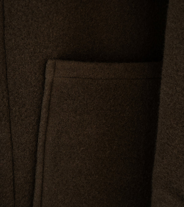 Evan Kinori 'Three Pocket Jacket' (Dark Olive Wool Cotton Melton)