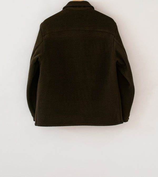 Evan Kinori 'Three Pocket Jacket' (Dark Olive Wool Cotton Melton)