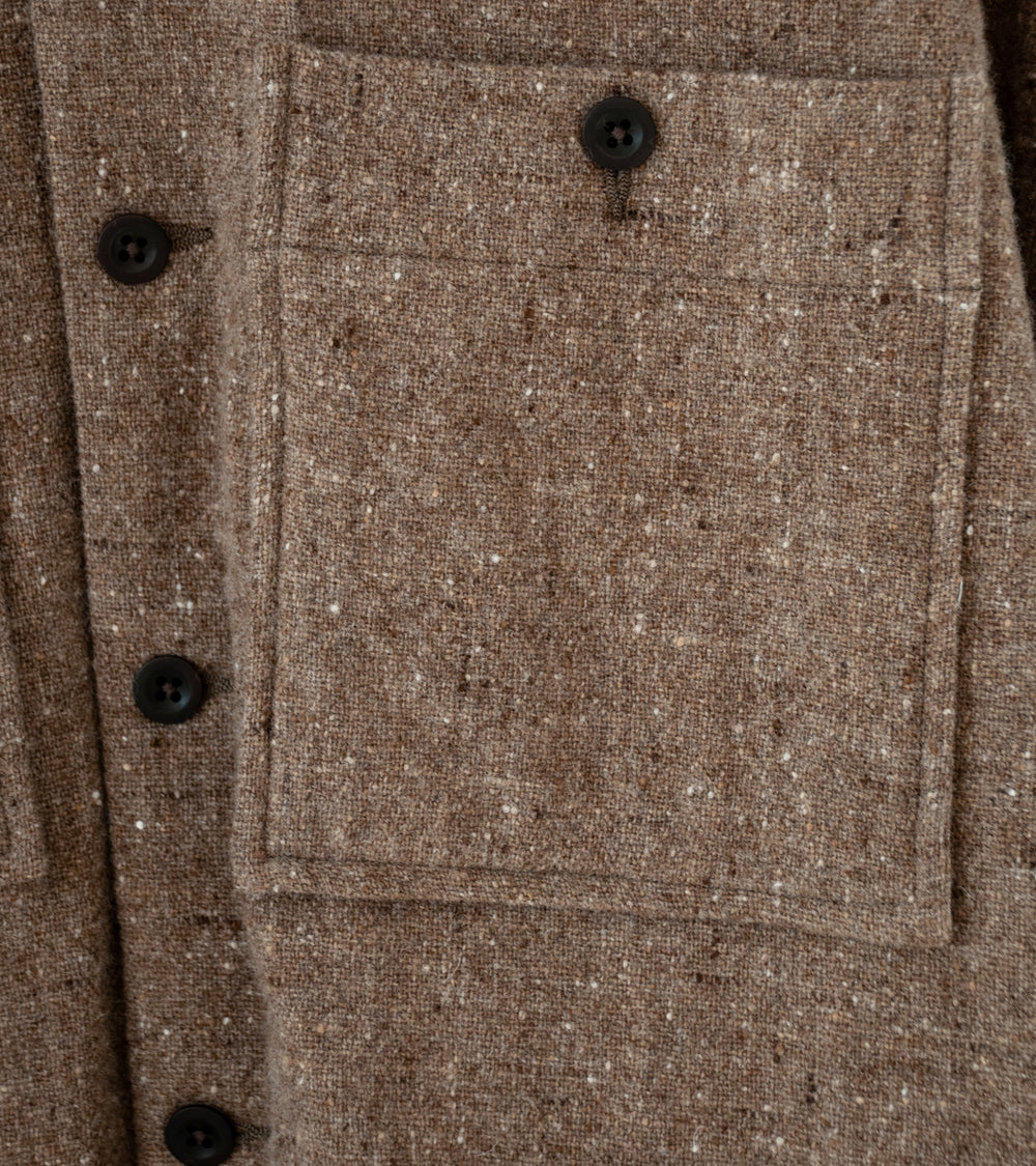 Evan Kinori 'Field Shirt Two' (Dark Beige Undyed Wool Tweed)