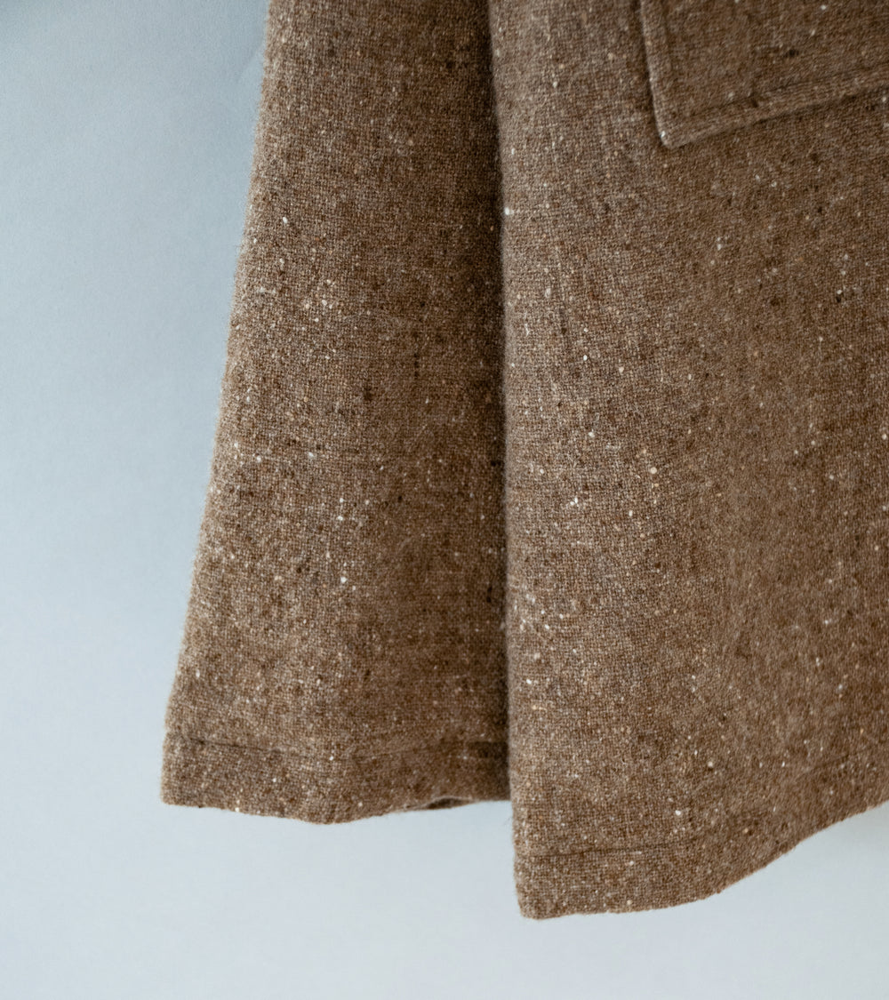 Evan Kinori 'Field Shirt Two' (Dark Beige Undyed Wool Tweed)
