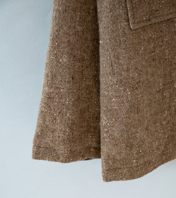 Evan Kinori 'Field Shirt Two' (Dark Beige Undyed Wool Tweed)
