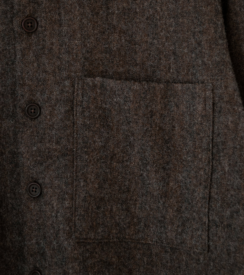 Evan Kinori 'Big Shirt Two' (Dark Brown Undyed Wool Herringbone)