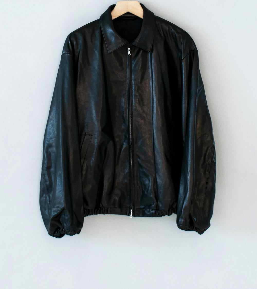 Stein 'Lamb Leather Light Zip Jacket' (Black)