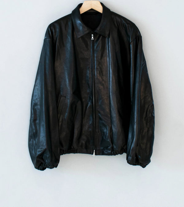 Stein 'Lamb Leather Light Zip Jacket' (Black)