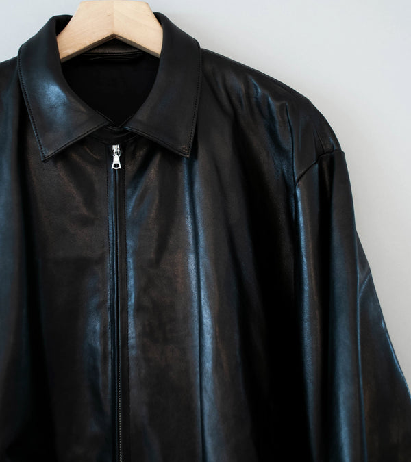 Stein 'Lamb Leather Light Zip Jacket' (Black)