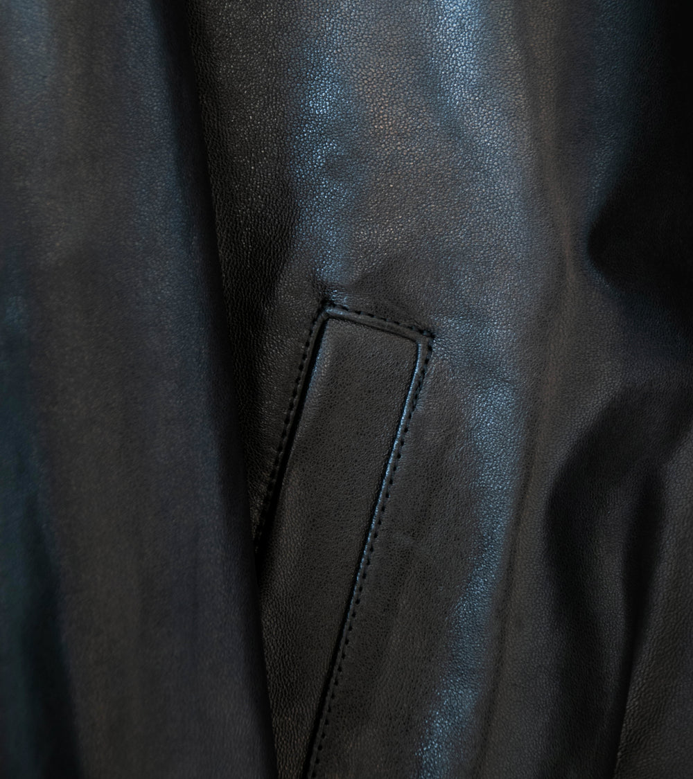 Stein 'Lamb Leather Light Zip Jacket' (Black)