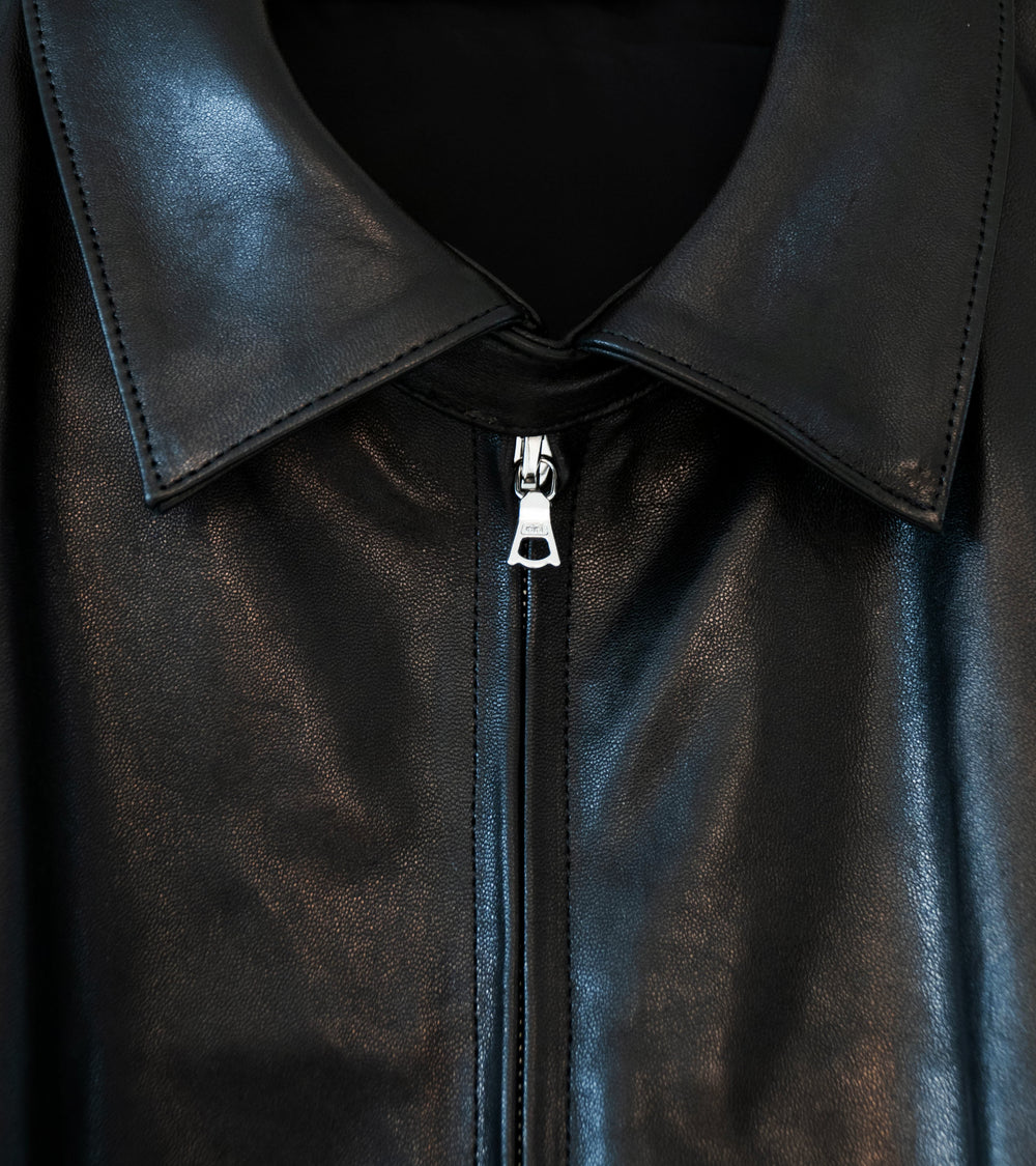 Stein 'Lamb Leather Light Zip Jacket' (Black)