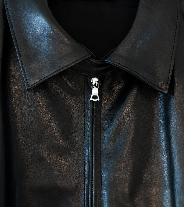 Stein 'Lamb Leather Light Zip Jacket' (Black)
