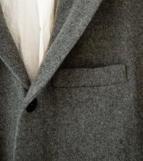Evan Kinori 'Three Button Jacket' (Mid Grey Brushed Wool Cashmere)