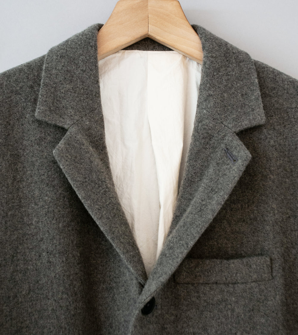 Evan Kinori 'Three Button Jacket' (Mid Grey Brushed Wool Cashmere)