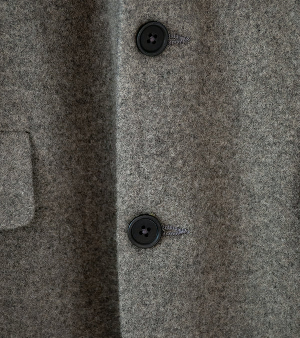 Evan Kinori 'Three Button Jacket' (Mid Grey Brushed Wool Cashmere)