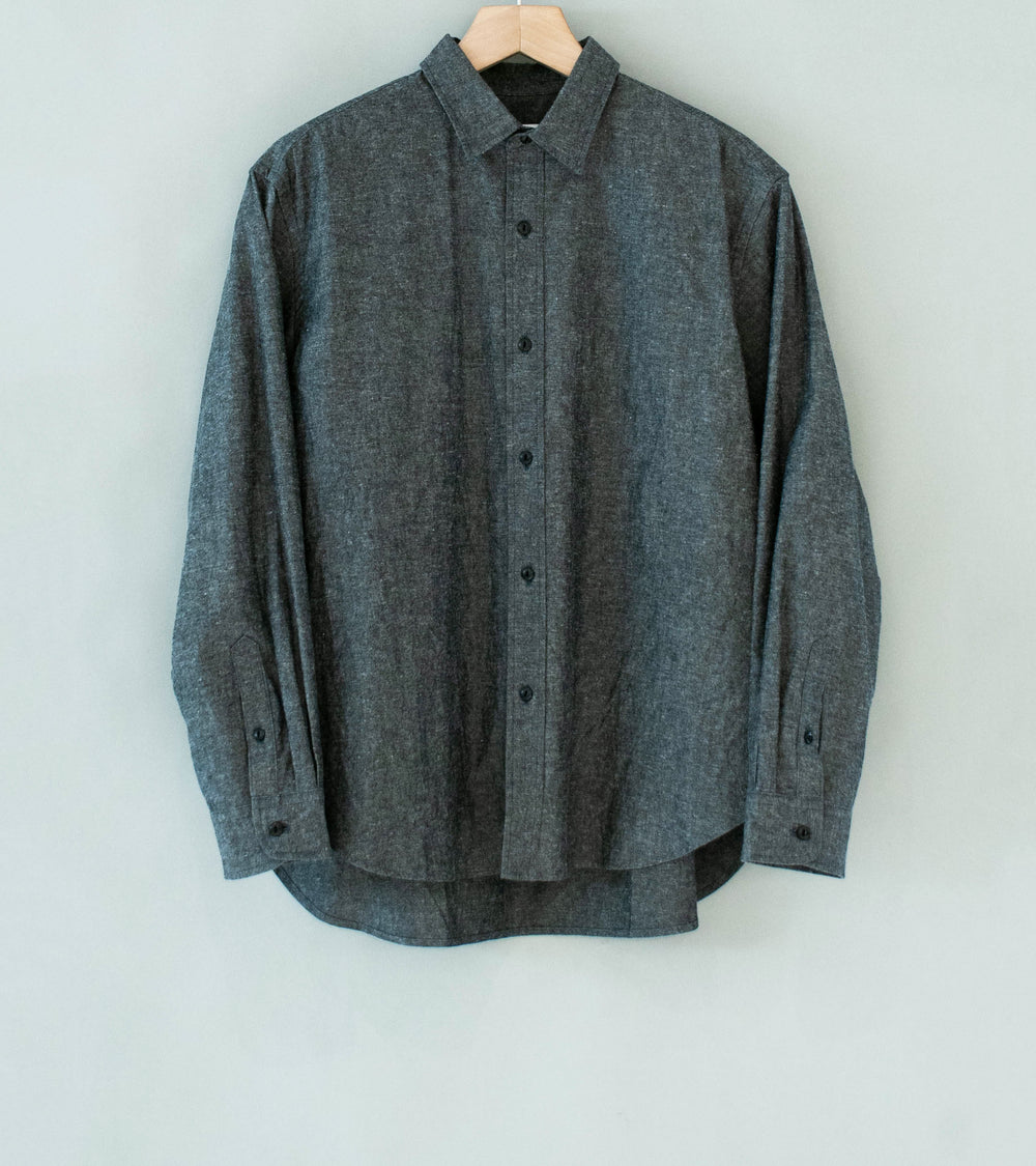 Royce Hill 'Broad Shirt' (Charcoal Cotton Linen)
