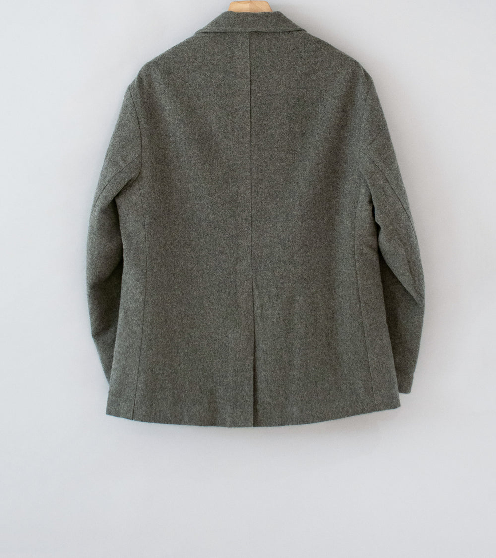 Evan Kinori 'Three Button Jacket' (Mid Grey Brushed Wool Cashmere)