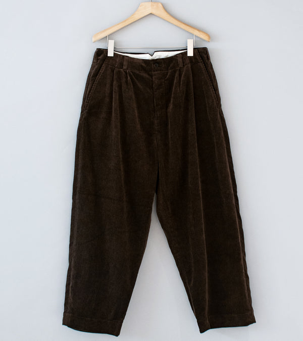 Evan Kinori 'Two Pleat Pant' (Brown Sumi Ink Corduroy)