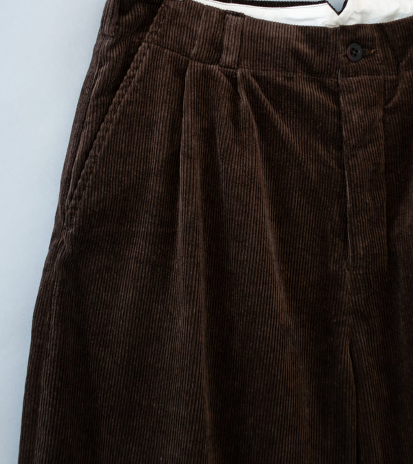 Evan Kinori 'Two Pleat Pant' (Brown Sumi Ink Corduroy)