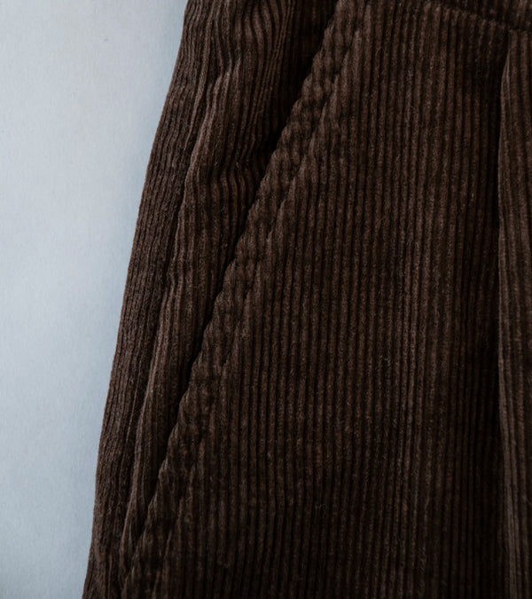 Evan Kinori 'Two Pleat Pant' (Brown Sumi Ink Corduroy)