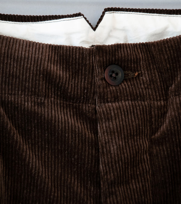 Evan Kinori 'Two Pleat Pant' (Brown Sumi Ink Corduroy)