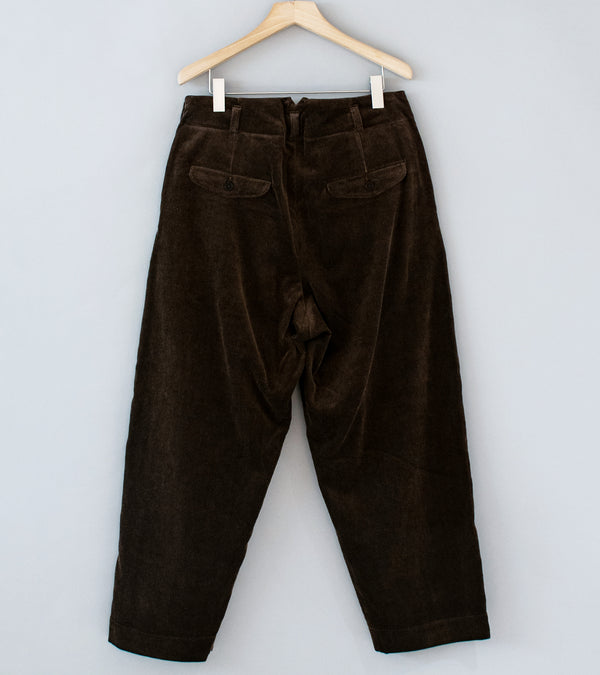 Evan Kinori 'Two Pleat Pant' (Brown Sumi Ink Corduroy)