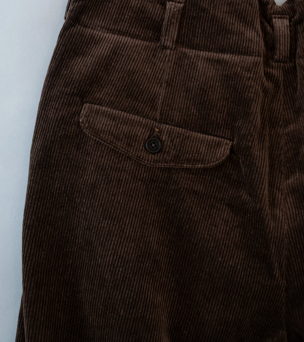 Evan Kinori 'Two Pleat Pant' (Brown Sumi Ink Corduroy)