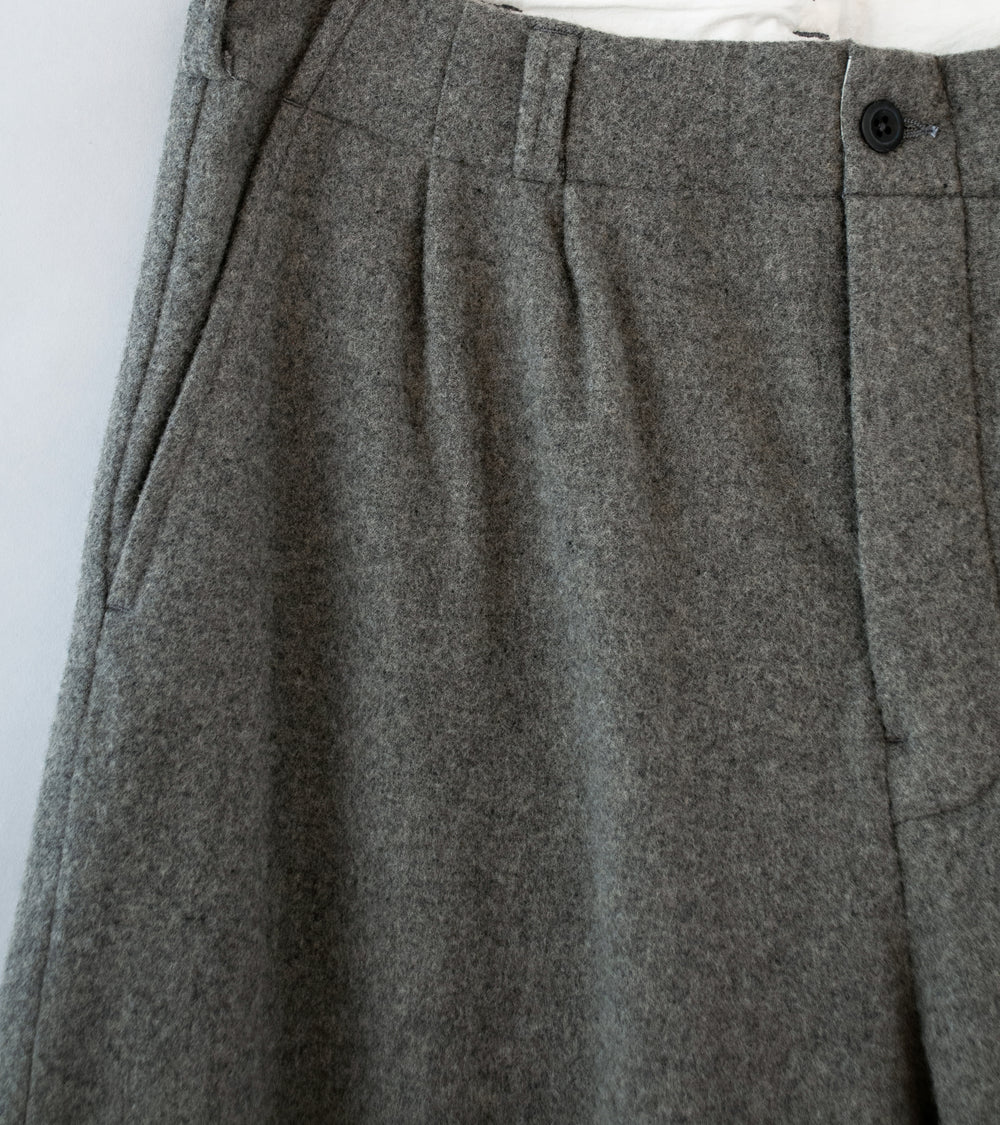Evan Kinori 'Two Pleat Pant' (Mid Grey Brushed Wool Cashmere)
