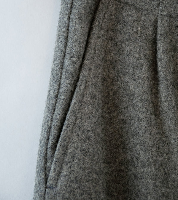 Evan Kinori 'Two Pleat Pant' (Mid Grey Brushed Wool Cashmere)