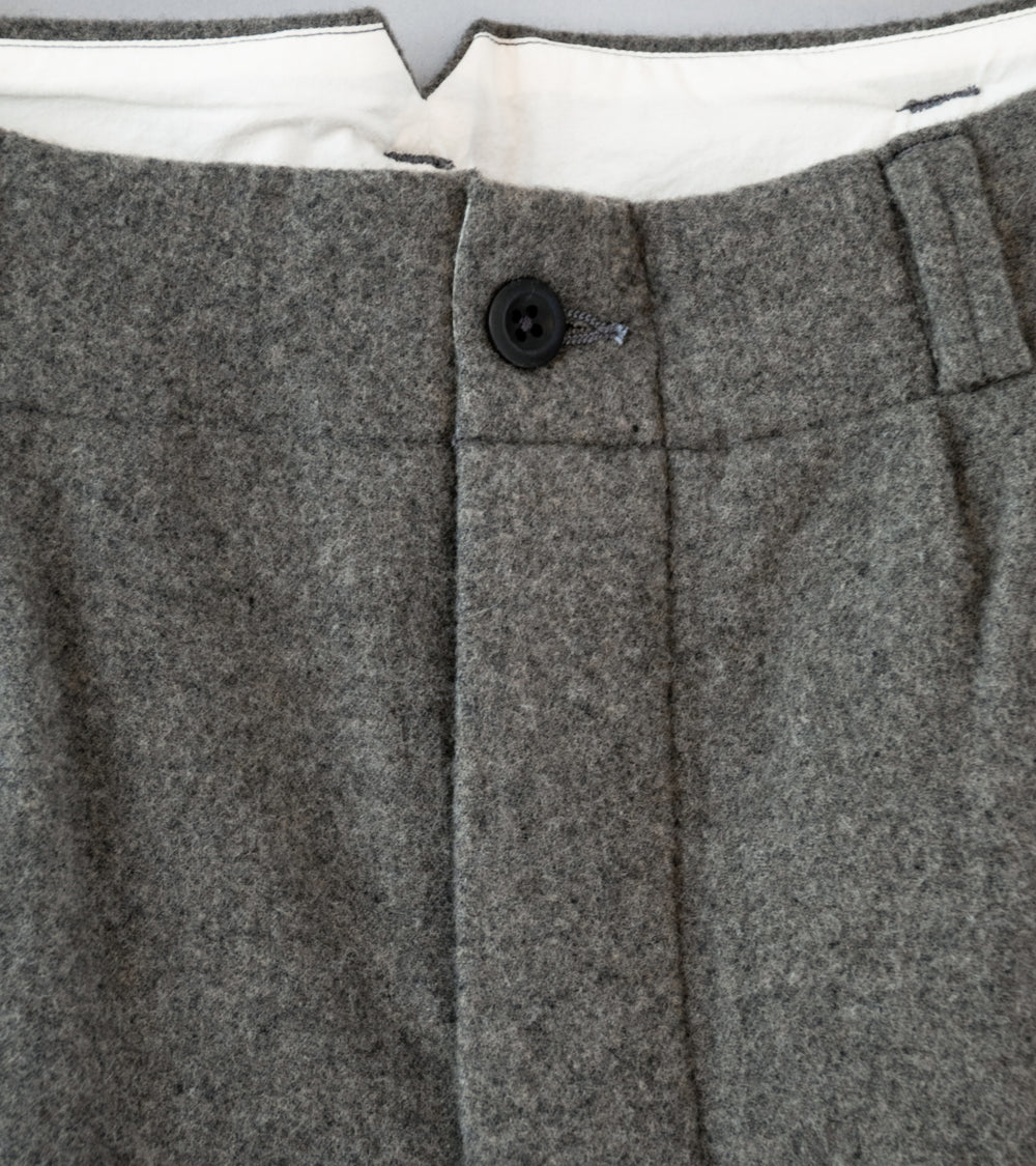 Evan Kinori 'Two Pleat Pant' (Mid Grey Brushed Wool Cashmere)