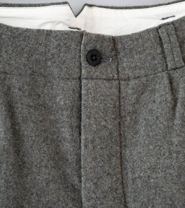 Evan Kinori 'Two Pleat Pant' (Mid Grey Brushed Wool Cashmere)