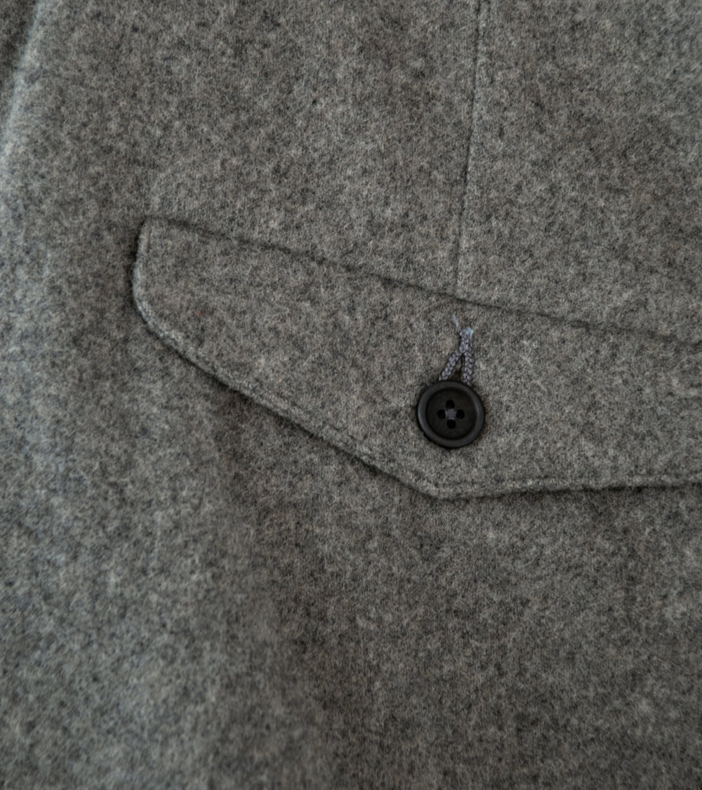 Evan Kinori 'Two Pleat Pant' (Mid Grey Brushed Wool Cashmere)