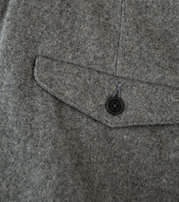 Evan Kinori 'Two Pleat Pant' (Mid Grey Brushed Wool Cashmere)