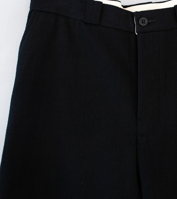 Evan Kinori 'Flat Front Pant' (Black Cotton Kersey)