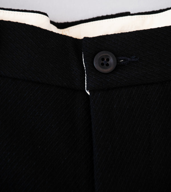 Evan Kinori 'Flat Front Pant' (Black Cotton Kersey)
