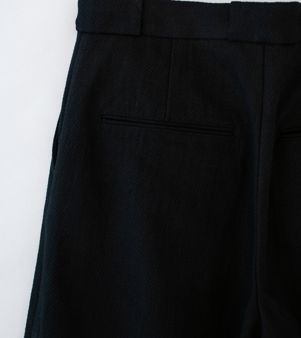 Evan Kinori 'Flat Front Pant' (Black Cotton Kersey)