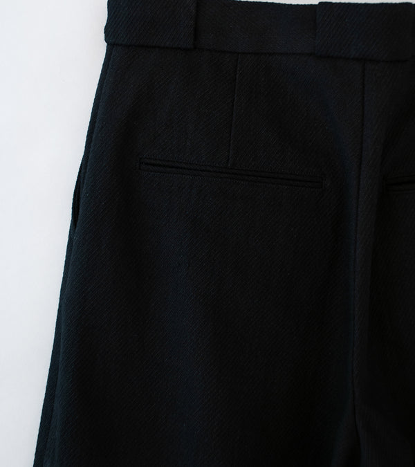 Evan Kinori 'Flat Front Pant' (Black Cotton Kersey)