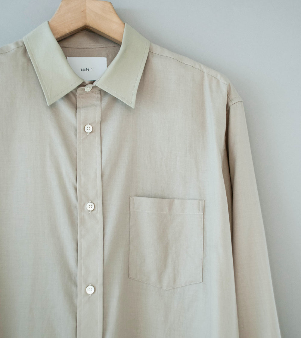 Stein 'Cotton Silk Oversized Placket Shirt' (Greige)