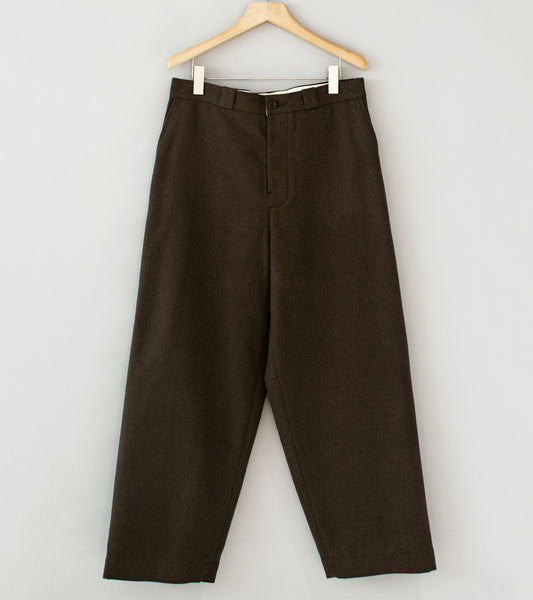 Evan Kinori 'Flat Front Pant' (Dark Olive Brushed Wool Cotton