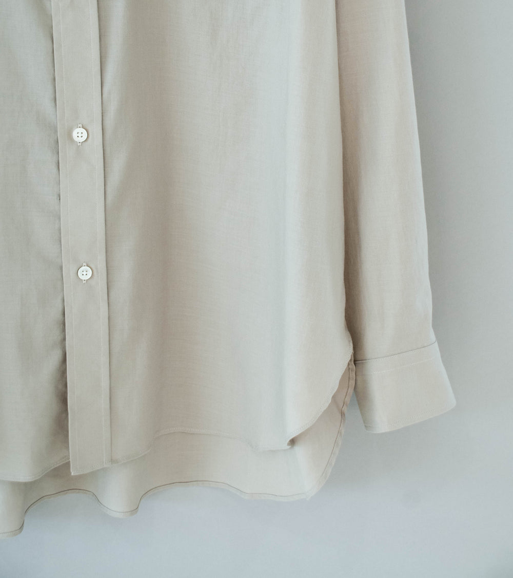 Stein 'Cotton Silk Oversized Placket Shirt' (Greige)