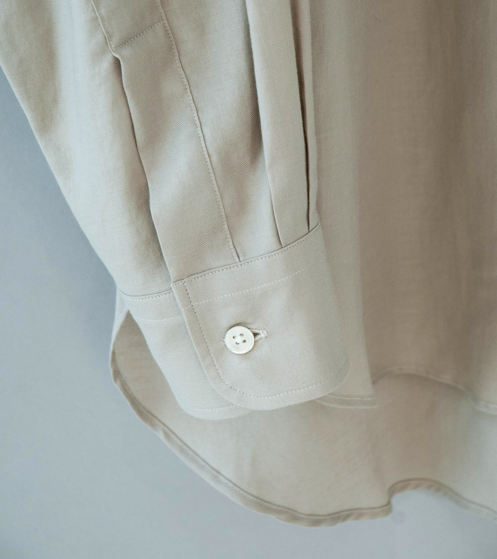 Stein 'Cotton Silk Oversized Placket Shirt' (Greige)