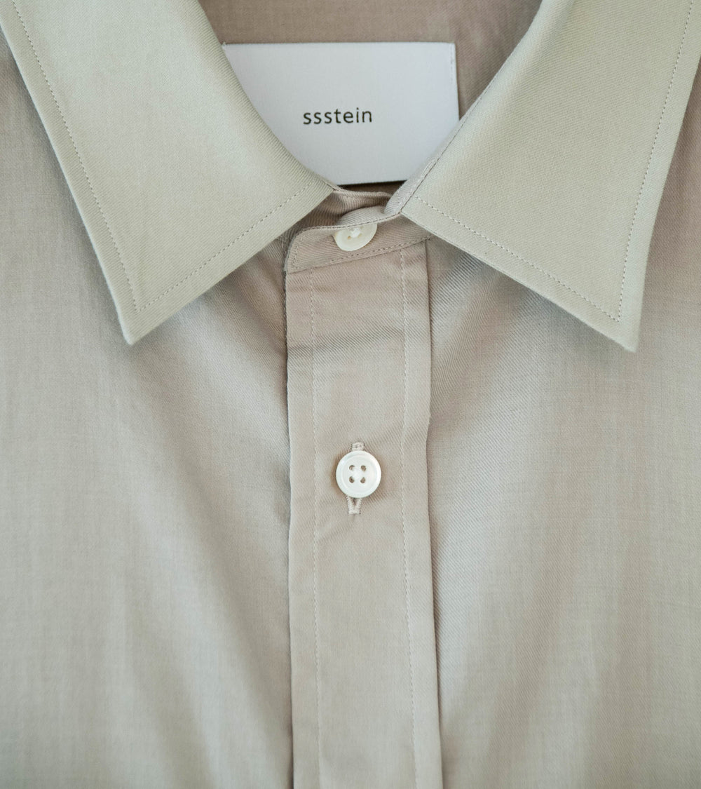 Stein 'Cotton Silk Oversized Placket Shirt' (Greige)