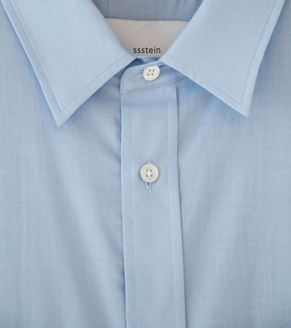 Stein 'Cotton Silk Oversized Placket Shirt' (Sax)