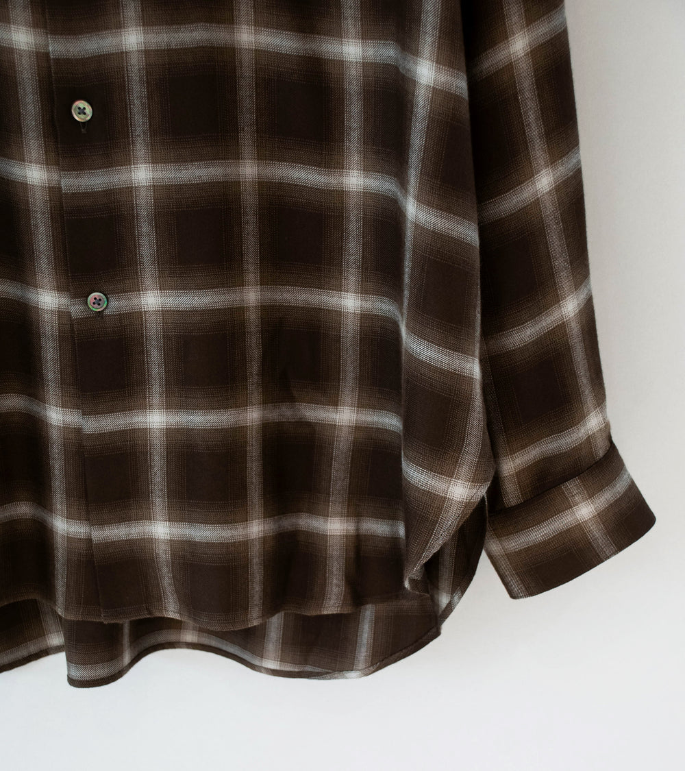 Stein 'Ly/Vis Check Oversized Shirt' (Brown Ombre)