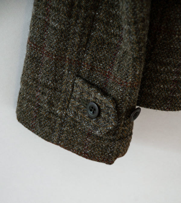 Evan Kinori 'Zip Jacket' (Dark Olive Charcoal Wool Herringbone