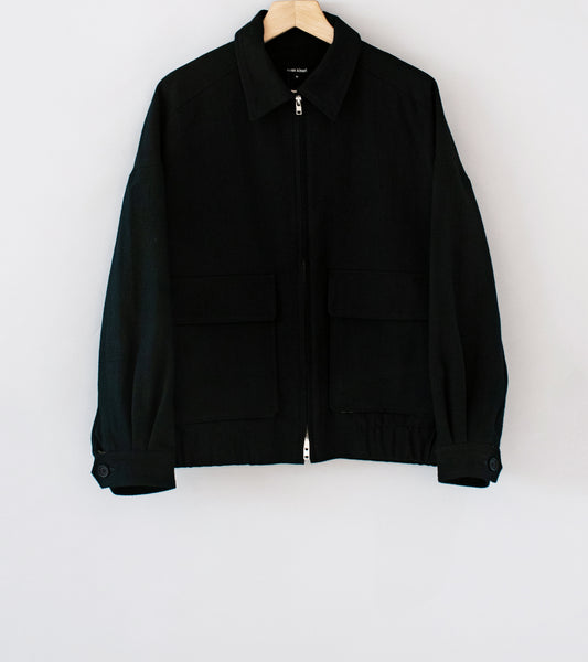 evan kinori ジャケット black S Evan Kinori 'Zip Jacket Two' (Black Cotton Kersey) – C'H'C'M'